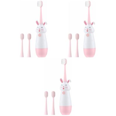 FOMIYES 3sets Boy Girl's Cartoon Sonic Vibration Electric Toothbrush for Boys and Girls Cartoon Design for Cleaning Suitable for Home and Travel Use