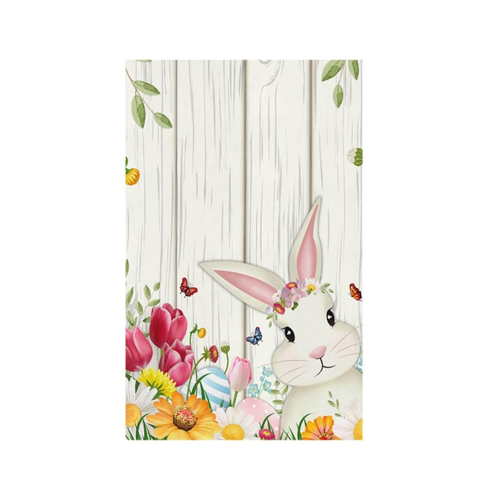 Easter Kitchen Dish Towel Striped Rabbit Print Household Kitchen Towel KnQ934 (Z, One Size)