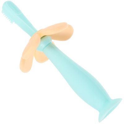 FOMIYES 2pcs Childs Toothbrush Boy Girl Toothbrush Silicone Bristles Safe Oral Care Brush Teething Pad Handle Easy to Clean