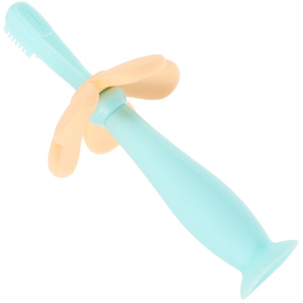 FOMIYES 2pcs Childs Toothbrush Boy Girl Toothbrush Silicone Bristles Safe Oral Care Brush Teething Pad Handle Easy to Clean