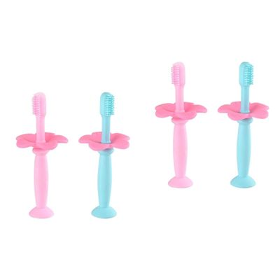 FOMIYES 4pcs Silicone Toothbrush Training Toothbrushes Protective Baffle for Boy Girl Boys and Girls Oral Care Bristles