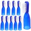 FOMIYES 10pcs Blue Half-Finger Soft Bristle Toothbrushes for Prison Use, Portable Mini Finger Toothbrushes Safety Plastic Sleeve, Small Teeth Cleaning Brushes for Hospital and Detox Settings view 1