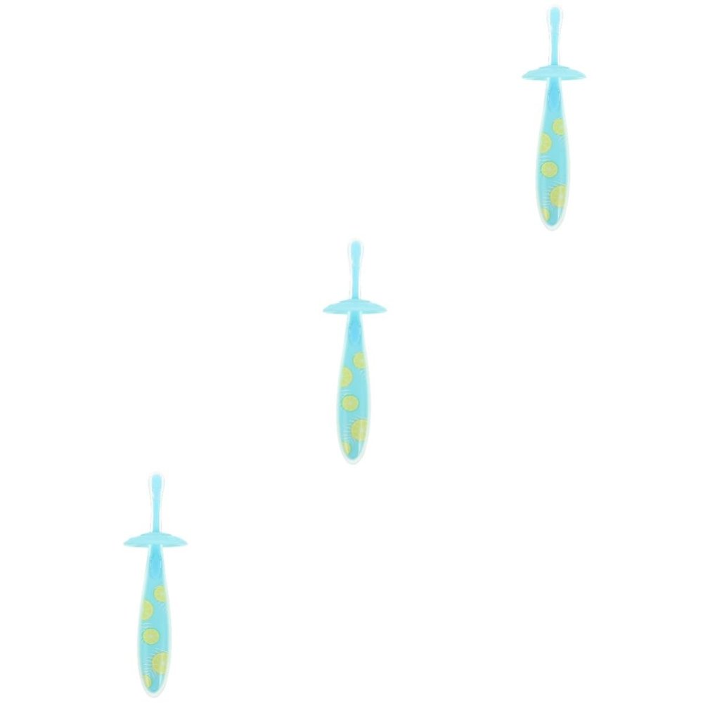 FOMIYES 3pcs Manual Boys and Girls Tooth Brush Boy Girl Non-Slip Toothbrush Tooth Cleaner in SkyBlue for Toothbrush Years