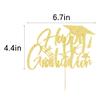 2024 High school university postgraduate graduation theme party Cake Decorations Boys and girls Graduation in 2024 Cake decorations Happy graduation cake Topper (Golden flash, 28) view 3