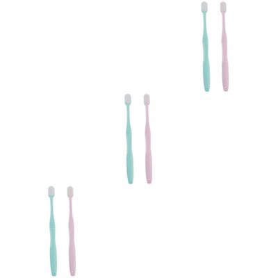 minkissy 6pcs Micro-Nano Manual Gum Care Toothbrushes for Women Men Toothbrush Head Soft Bristles for Adults Portable Design for Travel and Family Use