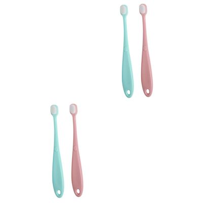 minkissy 2sets Teething Relief Kids Toothbrush Nursing Brush Gentle Gum Cleaner Pp Material 2pcs*2