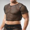 AIEOE Men's Sexy Mesh Shirt See Through Top Fishnet Crop Top Short Sleevele Shirts Muscle Shirt Mesh Undershirt Fishnet Nightwear Party Clubwear Lightweight T-Shirt view 2