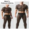 AIEOE Men's Sexy Mesh Shirt See Through Top Fishnet Crop Top Short Sleevele Shirts Muscle Shirt Mesh Undershirt Fishnet Nightwear Party Clubwear Lightweight T-Shirt view 4