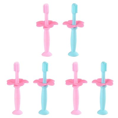 FOMIYES 6pcs Silicone Toothbrush for Boys and Girls Boy Girl Training Brush Baffle Soft Bristles Oral Care Brush