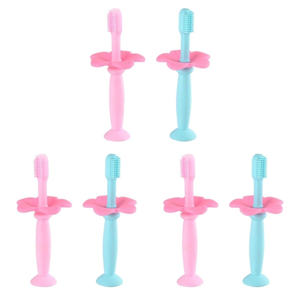 FOMIYES 6pcs Silicone Toothbrush for Boys and Girls Boy Girl Training Brush Baffle Soft Bristles Oral Care Brush