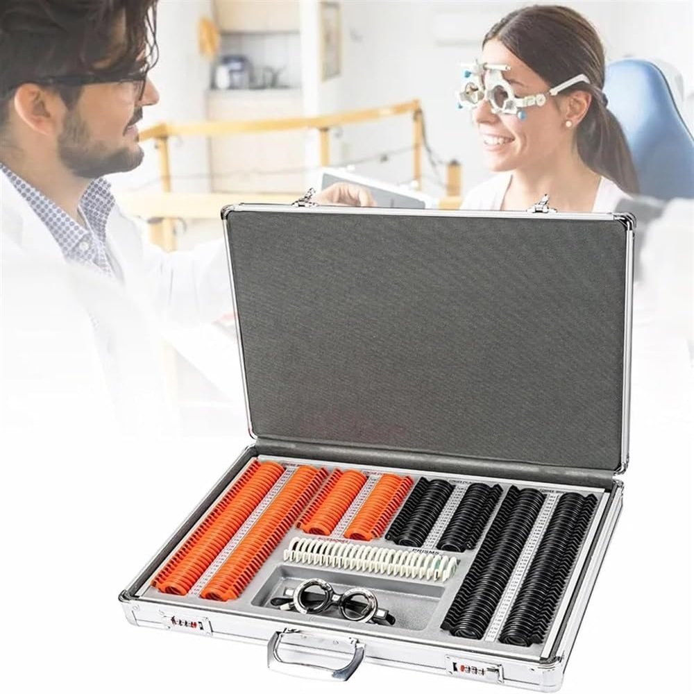 CHIPEL 266pcs Trial Lens Plastic Optical Trial Lens Set Optometry Lens Optometry Box Trial Lens Equipment Ophthalmic Trial Case Lenses with Aluminum Storage Box