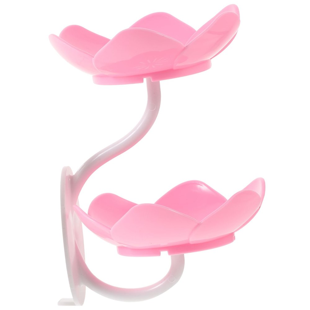 Amosfun Quality Plastic Soap Dish Double-layer Draining Rack Wall-mounted Soap Holder for Bathroom