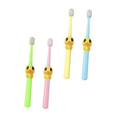 FRCOLOR 4pcs Cartoon Kids Toothbrushes 10000 Micro Bristles Soft Manual Toothbrush for Children Aged 2-10 Oral Health Care Assorted Colours