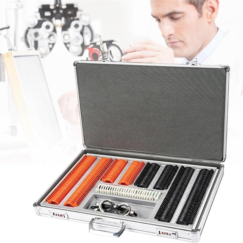 CHIPEL Optical Trial Lens Set, 266pcs Optical Trial Lens Set Plastic Rim Aluminium Case + Free Trial Frame