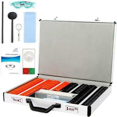 CHIPEL 266PCS Optical Trial Lens Set Trial Lens Plastic Optometry Lens Optometry Box Trial Lens Equipment Eye Protection Accessories Ophthalmic Trial Case Lenses with Aluminum Password Box
