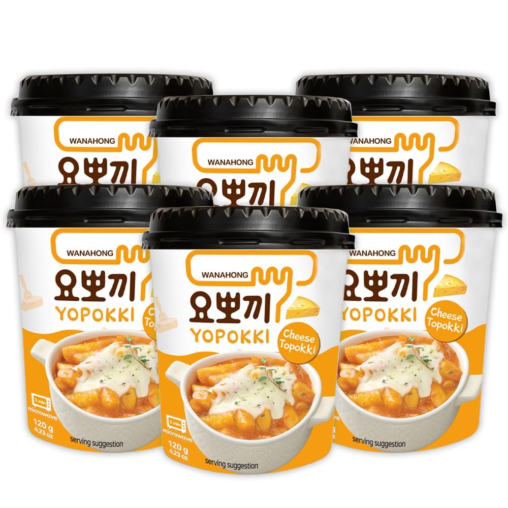 WaNaHong Yopokki Topokki Tteokbokki Rice Cake with CHEESE (Pack of 6)