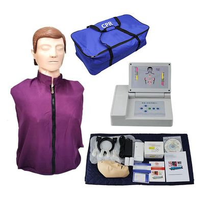 CPR Manikin Trainer Kit, Human Anatomical Model with Display Controller, Medium Skin Tone, for Doctor Nursing Skills Training