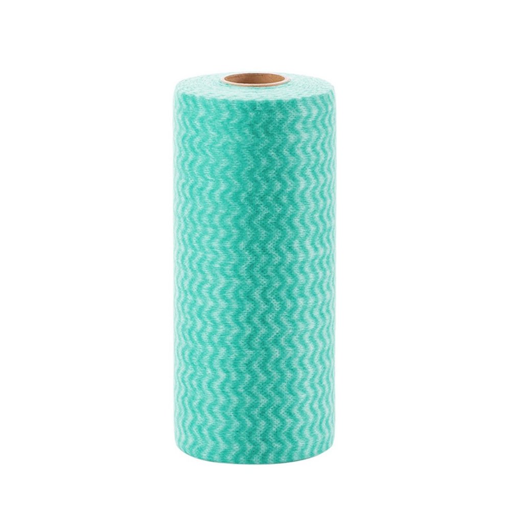 ROBAUN 50 Sheet/roll Disposable Cleaning Paper Towels Kitchen Dish Cloths Dish Rags Non Woven Fabric Handy Wipes Household Scouring Pad (Color : Green, Size : 2pcs)