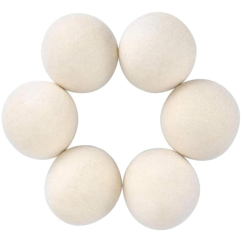 Knnuey 6Pcs Wool Dryer Balls- Premium Natural - Made with Wool That Replaces Dryer Sheets - Lint Remover Easy to Use