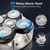 ETROBOT Head Shavers for Men, 2-Speed Mens Shaver, IPX6 Waterproof, Magnetic Ergonomic Design, LED Display, Rechargeable Electric Razor view 2