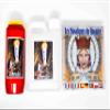 Lourdes Holy Water - 1L with Image & 7 Day/7 Night Red Candle with Image - Mosaics of the Rosary Book view 1