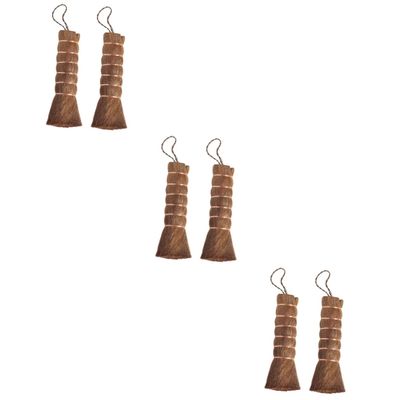 Ipetboom 6pcs Kitchen Pot Cleaning Brush Teaware Cleaning Brush for Kettle and Tray for Dish Cleaner