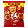 Hula Hoops BIG HOOPS SALTED Grab Bag Crisps 45g Bags, Case of 36 - Bigger Hoop, bold flavour. Bigger than standard sized Hula Hoops - No Artificial Colours or Flavours, Suitable for Vegetarians view 1