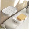 Ciieeo 3pcs Wall-mounted Soap Dish Draining Soap Tray Bathroom Holder Tray Drain Spout for Sink Holder and Household Storage view 2