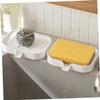 Ciieeo 3pcs Wall-mounted Soap Dish Draining Soap Tray Bathroom Holder Tray Drain Spout for Sink Holder and Household Storage view 3