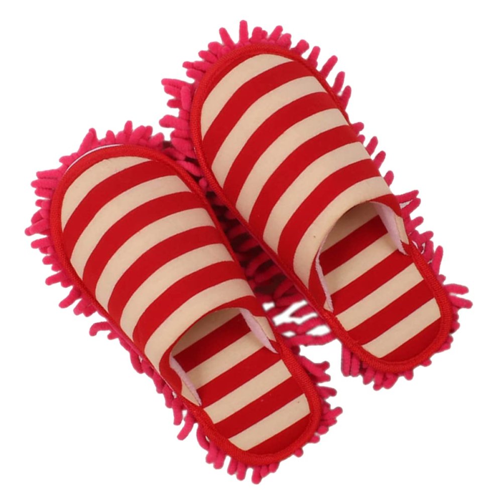 minkissy Chenille Cleaning Slippers Lazy Person Floor Shoes Mop Cap Floor Mops Sliding Resistant Wear-resistant Home Cleaning Unisex