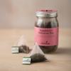 Charbrew Raspberry Hibiscus Tea - 16 Fine Mesh Pyramid Teabags with String & Tag in Reusable Glass Mason Jar | Premium Black Tea Blend with Rooibos, Raspberry, Hibiscus & Rose Petal view 4