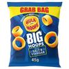 Hula Hoops BIG HOOPS SALT & VINEGAR Grab Bag Crisps 45g Bags, Case of 36 - Bigger Hoop, bold flavour. Bigger than standard sized Hula Hoops, No Artificial Colours or Flavours, Suitable for Vegetarians view 1