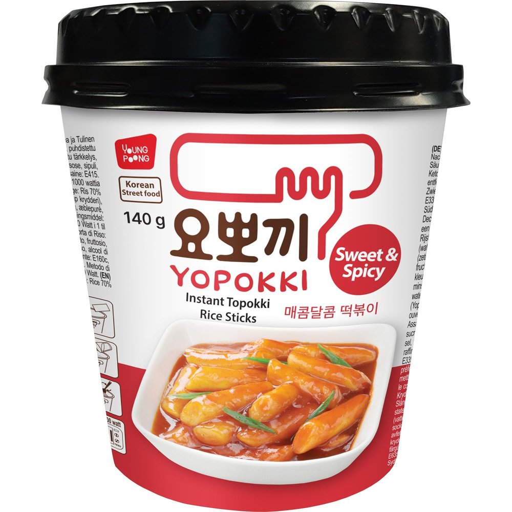 Yopokki Instant Sweet & Sharp Topokki Rice Cake, Pack of 12 (1 Box 12 x 120 g)