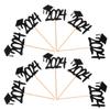 Abaodam 20pcs Graduation Cake Toppers Bachelor's Hat Paper Wood Picks Decorative Chic Safe Sanitary view 1