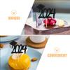 Abaodam 20pcs Graduation Cake Toppers Bachelor's Hat Paper Wood Picks Decorative Chic Safe Sanitary view 2