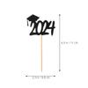 Abaodam 20pcs Graduation Cake Toppers Bachelor's Hat Paper Wood Picks Decorative Chic Safe Sanitary view 3