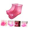FOYTOKI Rosy Foot Bathing Shoes High Tube Foot Massage Footwear for Home and Spa Use Wear-Resistant PVC Material Heat Resistant and Stable Design to Promote Blood Circulation view 4