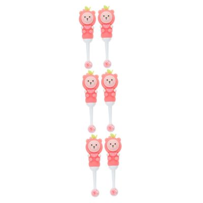 Ipetboom 6pcs Bear Shape Boy Girl Toothbrush Manual Boys Girls Teeth Brush Soft Bristles for Girl's Oral Care at Home Travel