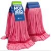 Commercial Mop Head Replacement - 2 Pack Red Large Microfiber Tube Mop | Industrial Wet Mops | Washable Refill, Reusable, Heavy Duty, Looped End Mopheads | | Hardwood, Concrete - Microfiber Wholesale view 1