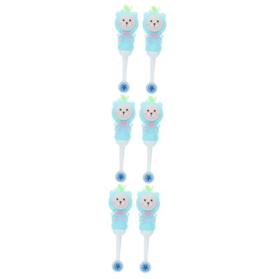 Ipetboom 6pcs Cute Bear Boys and Girls Toothbrush Soft Bristle Boy Girl's Toothbrush Brushing Teeth at Home
