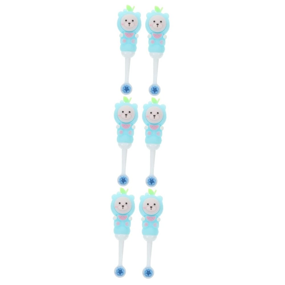 Ipetboom 6pcs Cute Bear Boys and Girls Toothbrush Soft Bristle Boy Girl's Toothbrush Brushing Teeth at Home
