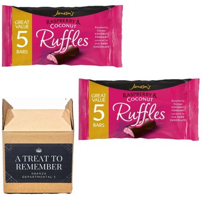 Jameson's Raspberry & Coconut Ruffles 5 Bars Pack 130g (Pack of 2)