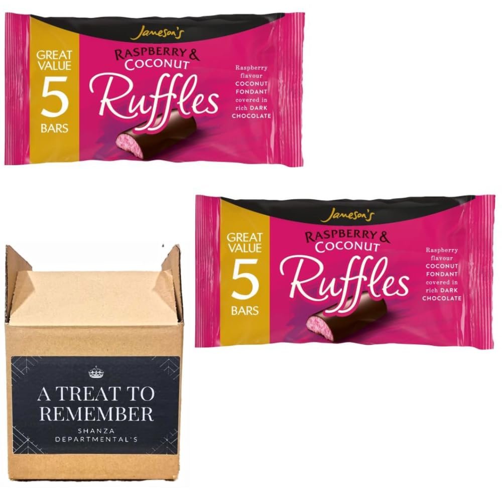 Jameson's Raspberry & Coconut Ruffles 5 Bars Pack 130g (Pack of 2)