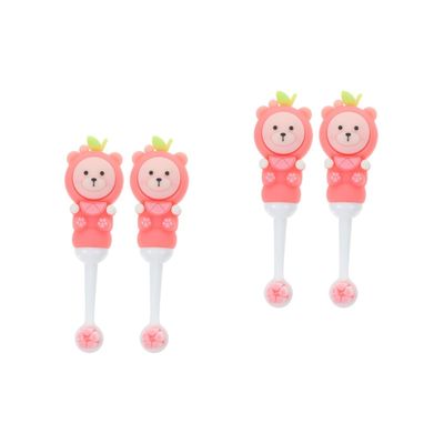 Ipetboom 4pcs Bear Shape Boys and Girls Toothbrush Soft Manual Boys and Girls Toothbrush for Teeth Brushing for Years Old Teeth Brushing