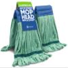 Commercial Mop Head Replacement  2 Pack Medium Green Microfiber Tube Mop | Industrial Wet Mops | Refill Heads, Machine Washable, Heavy Duty | Hardwood, Tile, Laminate, Vinyl Floors view 1