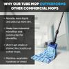 Commercial Mop Head Replacement  2 Pack Medium Green Microfiber Tube Mop | Industrial Wet Mops | Refill Heads, Machine Washable, Heavy Duty | Hardwood, Tile, Laminate, Vinyl Floors view 2