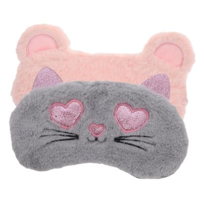 Ipetboom 2pcs Plush Animal Eye Masks Sleeping Patches for Rest Portable Eye Covers Soft Plush Material for Travel Home Use
