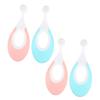 Ipetboom Baby Toothbrush 4pcs Set Toddler Infant Soft Bristle Training Tooth Brush Gentle Gum Care for Newborns with Pink and Blue Colors, Suitable for Infant Dental Cleaning and Oral Health view 1