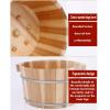 21cm Solid Cedar Wood Foot Basin Tub Bucket, with Massager and lid Solid Wood Handmade,Wooden Foot Basin Set, for Foot Bath, Massage, Spa, Sauna, Soak (Color : 5, Size : Height 21cm) view 3