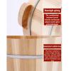21cm Solid Cedar Wood Foot Basin Tub Bucket, with Massager and lid Solid Wood Handmade,Wooden Foot Basin Set, for Foot Bath, Massage, Spa, Sauna, Soak (Color : 5, Size : Height 21cm) view 4